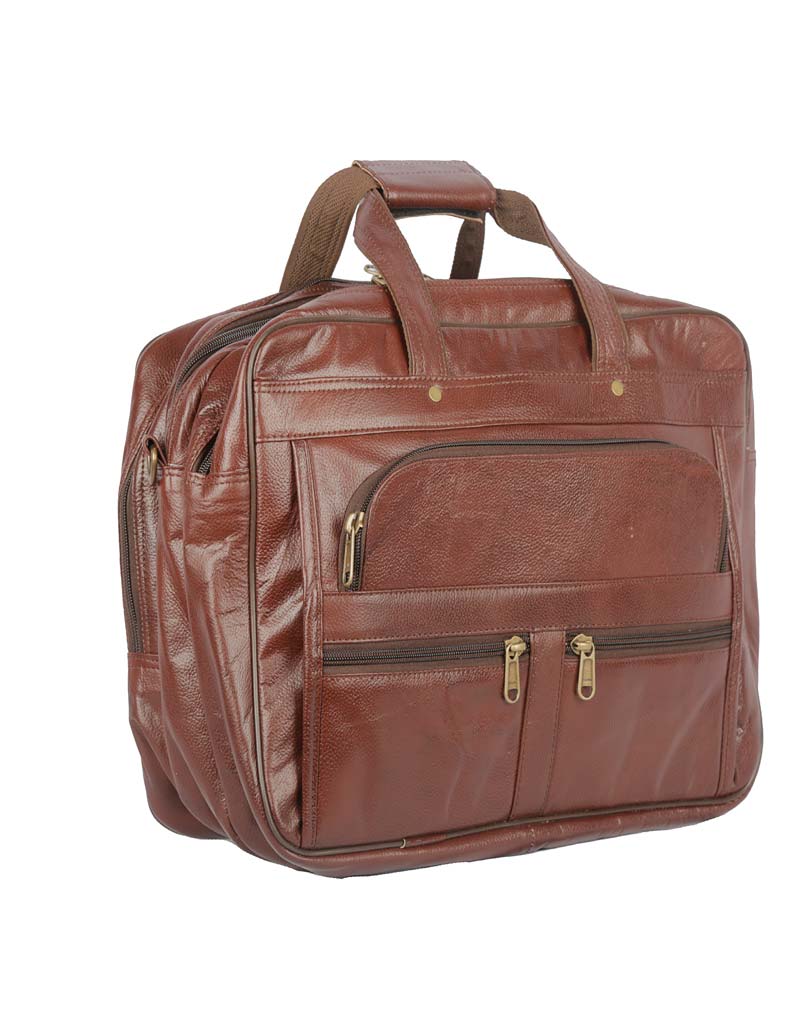 Leather Laptop Bag / Office Bag - Brown - Jasper