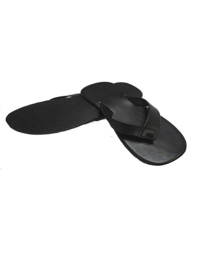 Genuine Leather Black Slippers For Men - Jasper